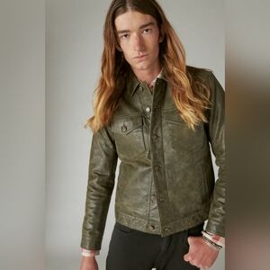 Vintage leather trucker jacket